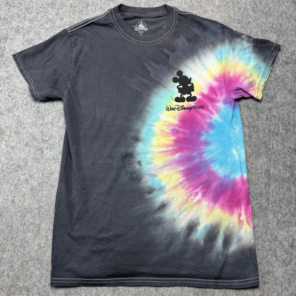 Disney Mickey Mouse Shirt Mens Small Gray Tie Dye Walt Disney World Graphic Tee